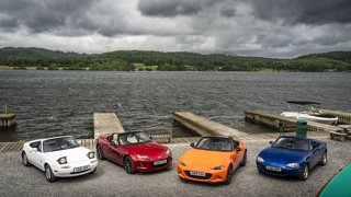 Quarteto de Mazda MX-5 pioneiro em viagem de mais de 1.600 quilómetros de sul a norte da Grã-Bretanha usando apenas biocombustíveis